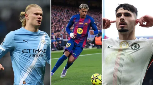 Erling Haaland, Lamine Yamal y Pedro Neto.