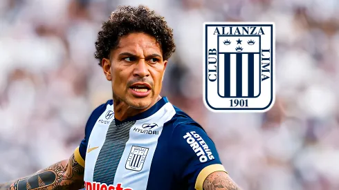 Paolo Guerrero y el escudo de Alianza Lima.