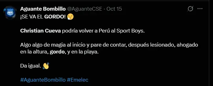 Fuente: @AguanteCSE