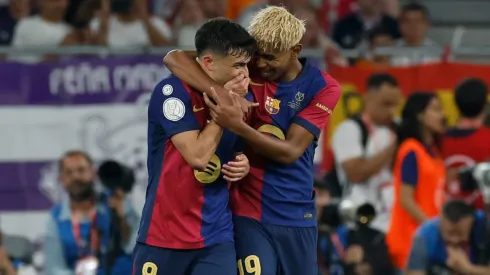 Pedri y Lamine Yamal en el Barcelona.
