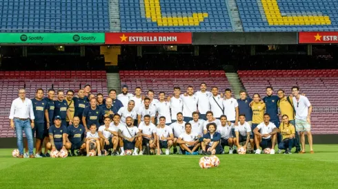 Pumas reconoció el campo de juego del estadio del FC Barcelona.
