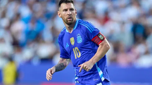 LANDOVER, MARYLAND – JUNE 14: Lionel Messi #10 of Argentina runs and looks on during an International Friendly between Guatemala and Argentina at Commanders Field on June 14, 2024 in Landover, Maryland. (Photo by Robin Alam/ISI Photos/Getty Images)
