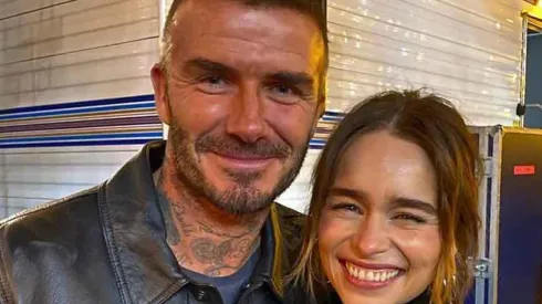 David Beckham y Emilia Clarke
