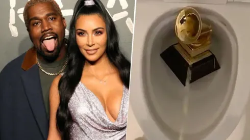 Kanye West: el insólito video orinando un premio Grammy que avergüenza a Kim Kardashian