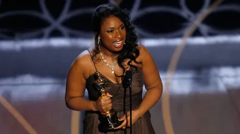 Jennifer Hudson receives the Oscar for Best Supporting Actress in 2007
