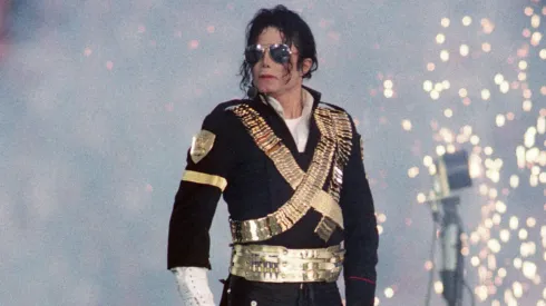 Michael Jackson at an event for Super Bowl XXVII.
