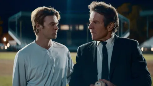 Colin Ford (left) and Dennis Quaid in 'The Hill'
