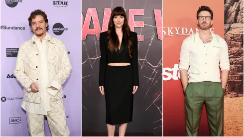 L-R: Pedro Pascal, Dakota Johnson and Chris Evans
