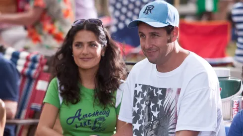 Salma Hayek and Adam Sandler in Grown Ups.
