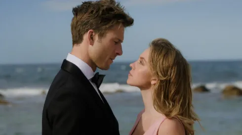 Glen Powell and Sydney Sweeney in "Anyone But You"
