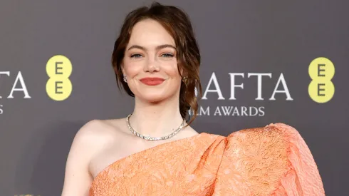 Emma Stone attends the 2024 EE BAFTA Film Awards at The Royal Festival Hall on February 18, 2024.
