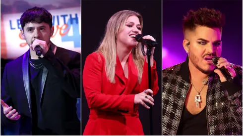L-R: David Archuleta, Kelly Clarkson and Adam Lambert
