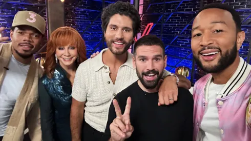 Reba McEntire, John Legend, Chance the Rapper and Dan + Shay in The Voice.
