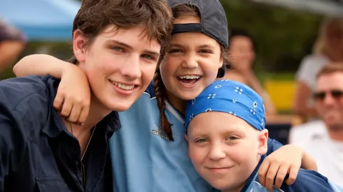 Michael Bolten, Tanner Maguire and Bailee Madison in Letters to God.
