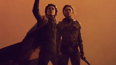 Timothée Chalamet and Zendaya in Dune: Part Two.
