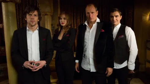 Woody Harrelson, Jesse Eisenberg, Isla Fisher and Dave Franco in Now You See Me.
