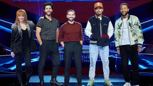 Reba McEntire, John Legend, Chance the Rapper and Dan + Shay in The Voice.
