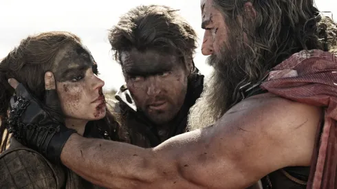 Tom Burke, Chris Hemsworth and Anya Taylor-Joy in Furiosa.
