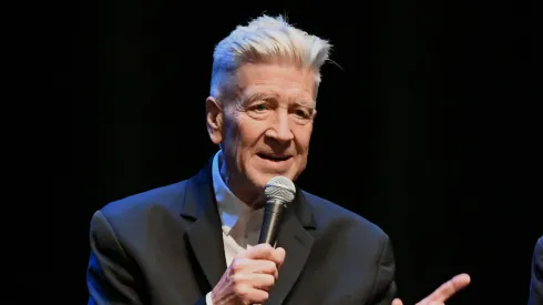  David Lynch speaks onstage during the In Conversation Panel for 'Another Day In The Life" with Ringo Starr, David Lynch and Henry Diltz at Saban Theatre on October 29, 2019 in Beverly Hills, California.
