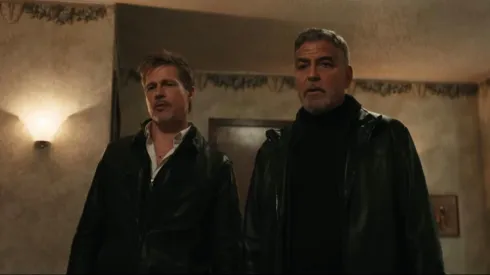 Brad Pitt and George Clooney in Wolfs.

