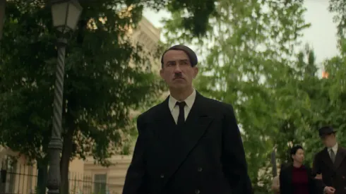 Karoly Kozma playing Adolf Hitler in the Netflix docuseries “Hitler and the Nazis: Evil on Trial" 
