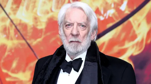 Donald Sutherland attends  the world premiere of the film 'The Hunger Games: Mockingjay – Part 2' in 2015
