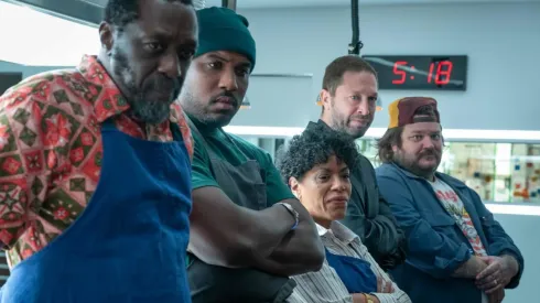Liza Colón-Zayas, Matty Matheson, Ebon Moss-Bachrach, Lionel Boyce and Edwin Lee Gibson in The Bear.
