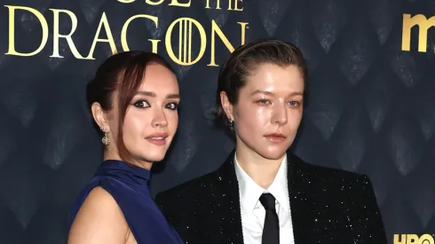 Olivia Cooke and Emma D’Arcy attend HBO's "House Of The Dragon" Season 2 Premiere at Hammerstein Ballroom on June 03, 2024 in New York City.
