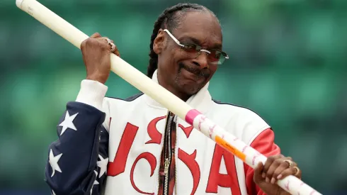 Snoop Dogg learns about the pole vault on Day Three 2024 U.S. Olympic Team Trials Track & Field at Hayward Field on June 23, 2024 in Eugene, Oregon.
