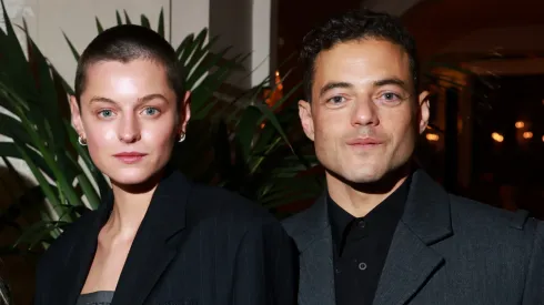 Emma Corrin and Rami Malek attend the Miu Miu Dinner Party at Laurent as part of the Paris Fashion Week Womenswear S/S 2024 on October 03, 2023 in Paris, France. 
