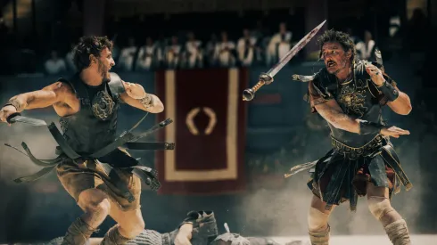 Paul Mescal and Pedro Pascal in Gladiator 2.
