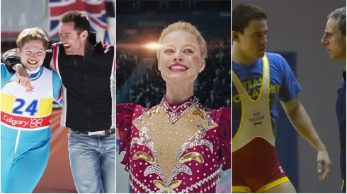 L-R: 'Eddie, The Eagle,' 'I, Tonya,' and 'Foxcatcher'
