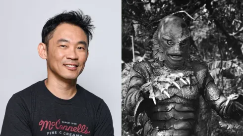 James Wan poses in the IMDboat Exclusive Portrait Studio at San Diego Comic-Con 2024 – Ben Chapman in "Creature from the Black Lagoon"
