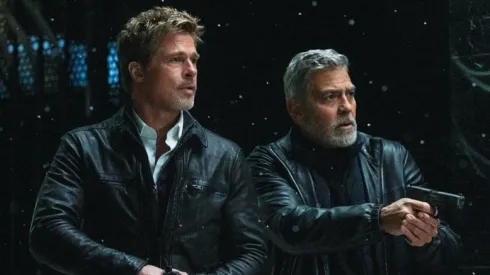 Brad Pitt and George Clooney in Wolfs.
