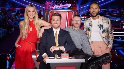 Kelsea Ballerini, Adam Levine, John Legend and Michael Bublé in The Voice, Season 27.
