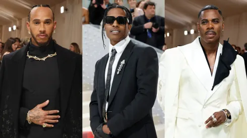 Lewis Hamilton and Colman Domingo at The 2024 Met Gala Celebrating "Sleeping Beauties: Reawakening Fashion"  &#8212; A$AP Rocky at The 2023 Met Gala Celebrating "Karl Lagerfeld: A Line Of Beauty".
