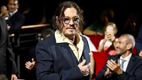 Johnny Depp receives the Lifetime Achievement Award during the Award Ceremony during the 19th Rome Film Festival at Sala Petrassi on October 26, 2024 in Rome, Italy.
