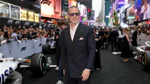 JUNE 16: Brad Pitt attends the World Premiere of F1® The Movie in Times Square on June 16, 2025 in New York City. (Photo by Mike Coppola/Getty Images for Warner Bros. Pictures)
