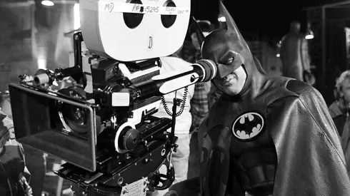 Michael Keaton behind the scenes in "Batman"
