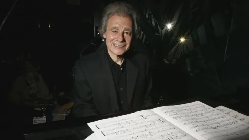 Argentinian pianist, composer, and conductor Lalo Schifrin performs at the Blue Note September 2, 2003 in New York City.
