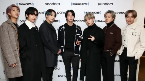 K-pop boy band BTS visit the SiriusXM Studios.
