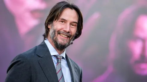 Keanu Reeves attends the world premiere of "Ballerina" at Cineworld Leicester Square on May 22, 2025 in London, England. (Photo by Antony Jones/Getty Images for Lionsgate UK)
