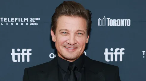 Jeremy Renner attends the premiere of "Wake Up Dead Man: A Knives Out Mystery" in 2025.
