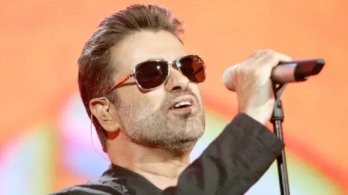 Singer George Michael performs on stage at "Live 8 London" in Hyde Park.
