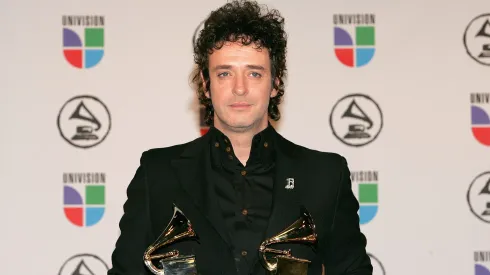 NEW YORK – NOVEMBER 02:  Gustavo Cerati poses with his awards for "Best Rock Solo Vocal Album" and "Best Rock Song" in the press room at the 7th Annual Latin Grammy Awards at Madison Square Garden November 2, 2006 in New York City.  (Photo by Bryan Bedder/Getty Images)
