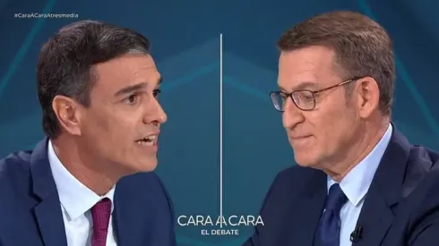 Pedro Sánchez y Alberto Núñez Feijóo se enfrentaron en el "cara a cara".
