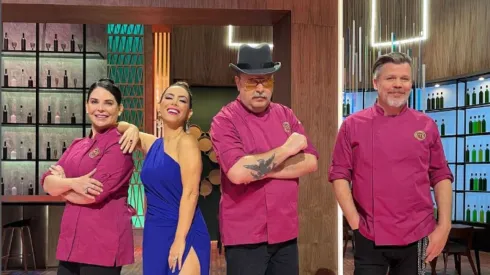 De izquierda a derecha: la Chef Zahie Téllez, la conductora Claudia Lizaldi, el Chef Herrera y el Ched Poncho Cadena.
