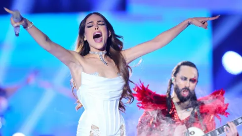 MEXICO CITY, MEXICO – JULY 08: Danna Paola performs during the award ceremony as part of the MTV MIAW 2022 at Pepsi Center WTC on July 08, 2022 in Mexico City, Mexico. (Photo by Hector Vivas/Getty Images)
