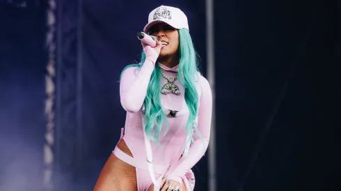 AUSTIN, TEXAS – OCTOBER 03: Karol G performs onstage during Austin City Limits Festival at Zilker Park on October 03, 2021 in Austin, Texas. (Photo by Rich Fury/Getty Images)
