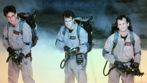 Dan Aykroyd, Bill Murray y Harold Ramis en Los Cazafantasmas.
